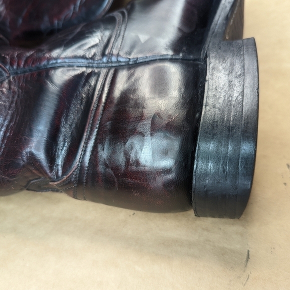 Lucchese Classics men's size 10.5E black cherry leather classic Western cowboy b - Picture 10 of 12